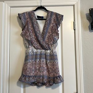 BoHo romper with flutter sleeves